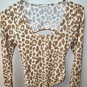 Peach Love Animal Print Body Suit